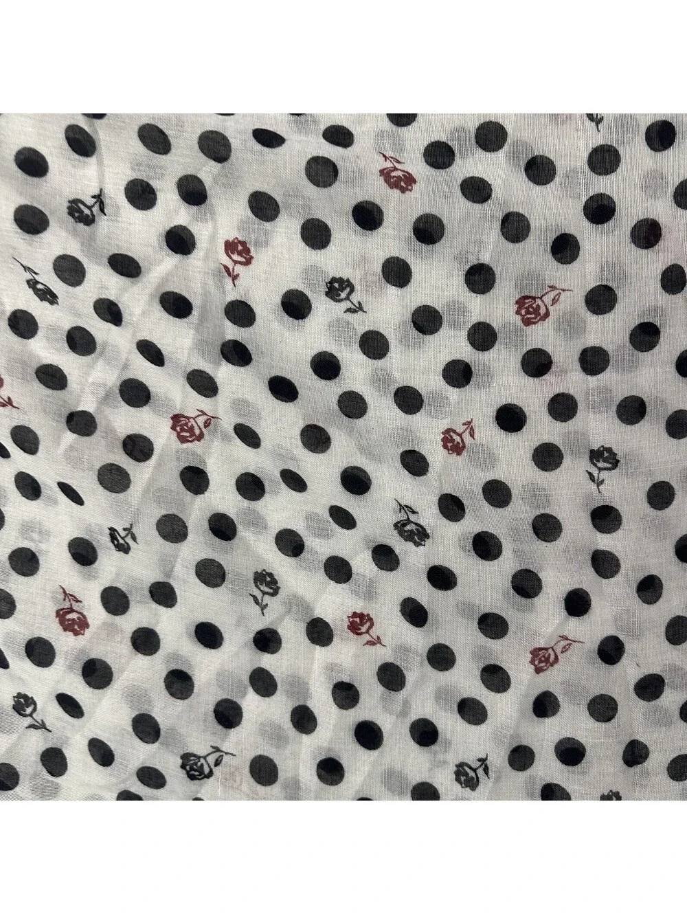 NWT Karl Lagerfeld Paris Lightweight Chiffon Scarf Polka Dot Black White